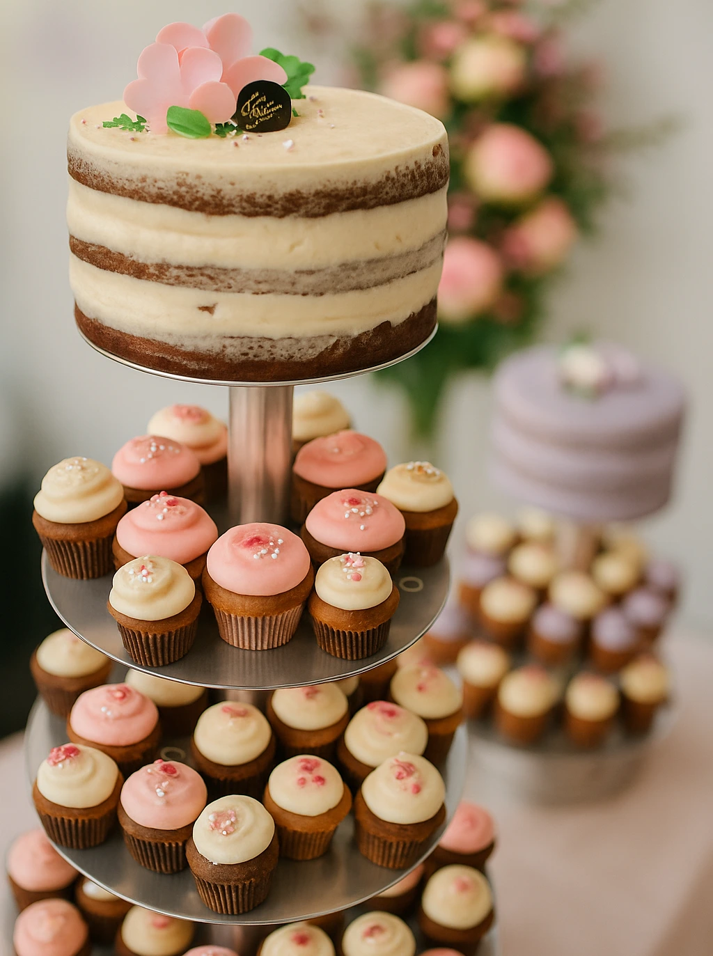 pièce montée de cupcakes