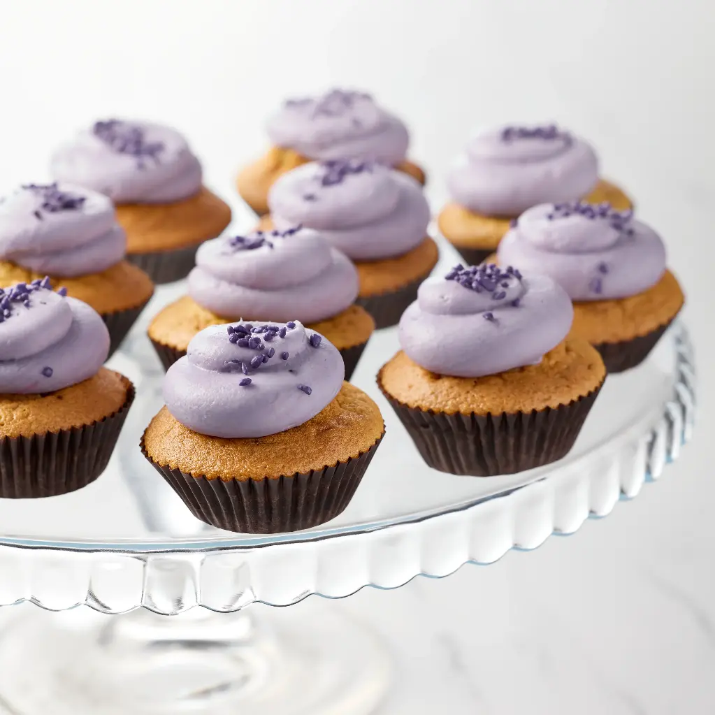 10 Purple Mini Cupcakes