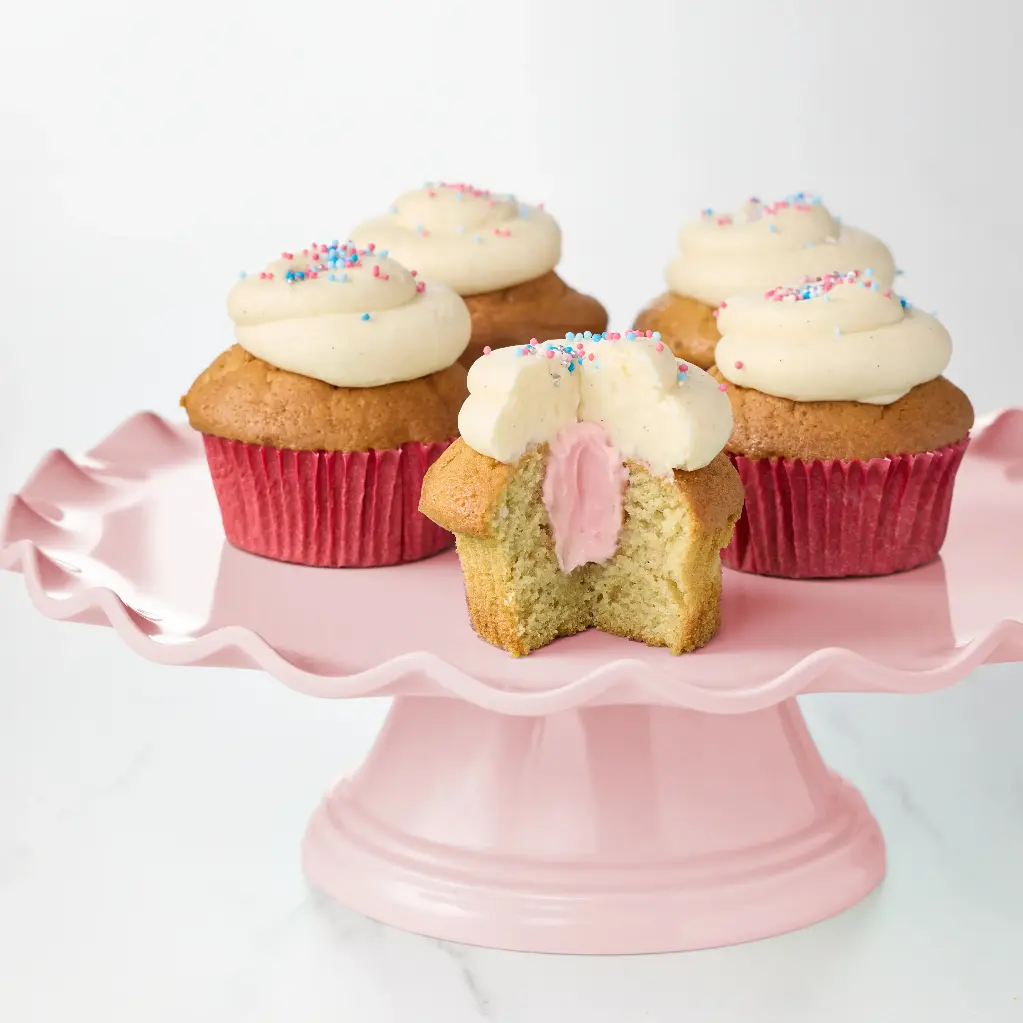 10 vanilla cupcakes "Gender Reveal" Pink